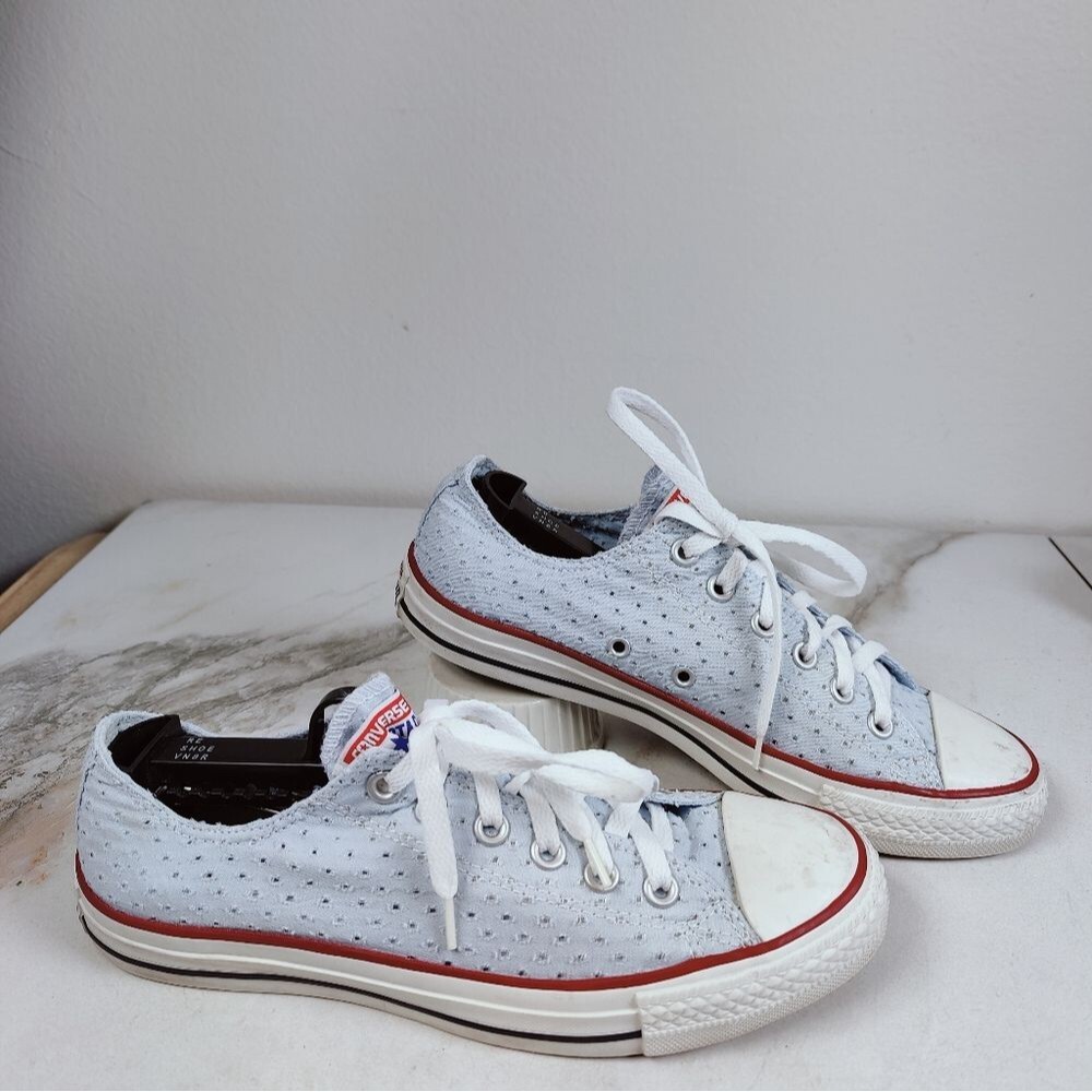 Converse CT Ox Light Fountain Blue Eyelet Sneakers Tennis Shoes, Sz 9